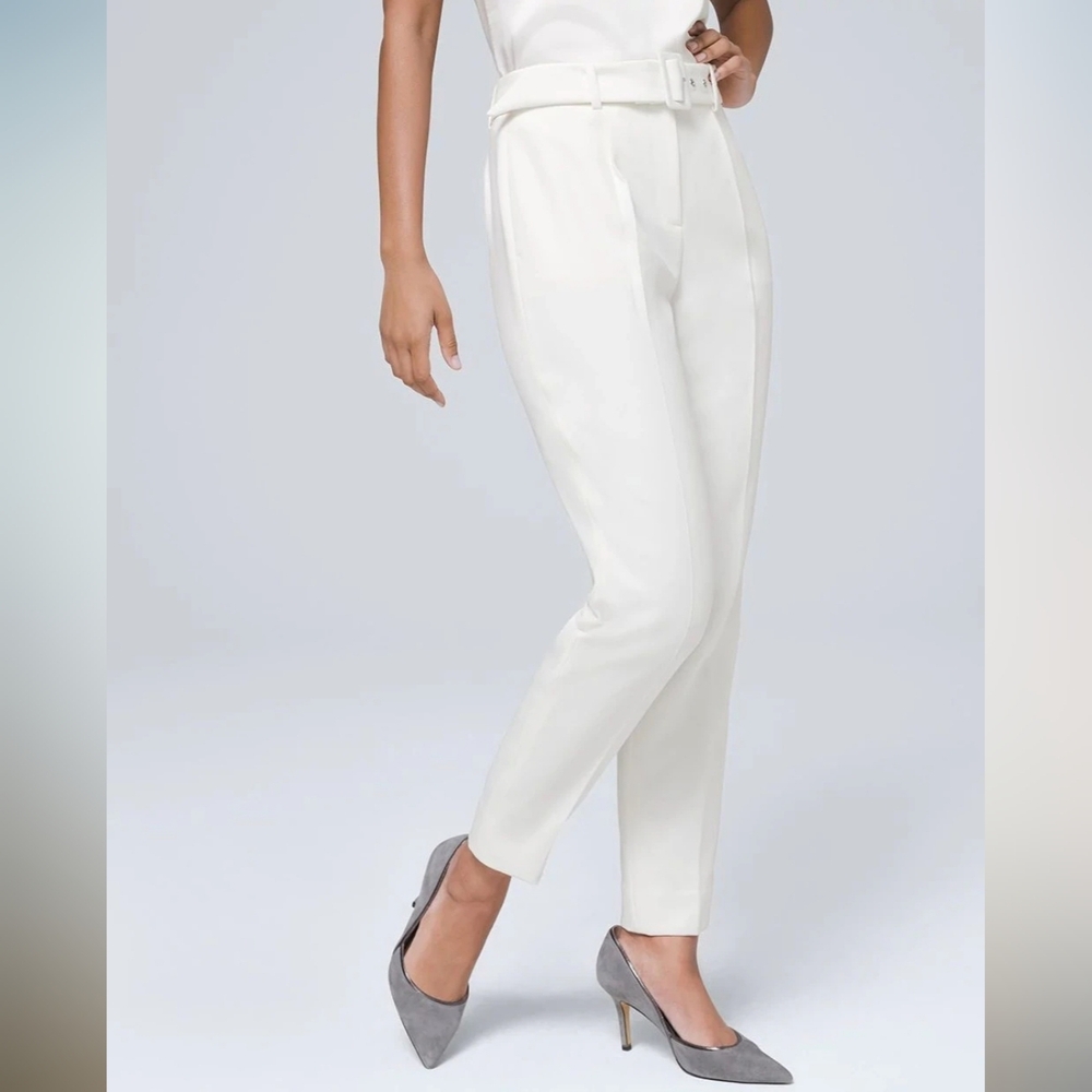 NWT White House Black Market Women's Ankle Pants Ecru White 10R